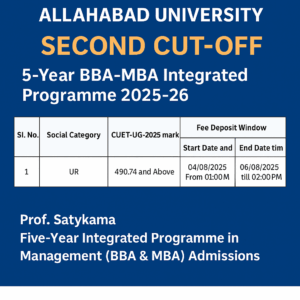 Second Cut-Off for BBA-MBA Admissions